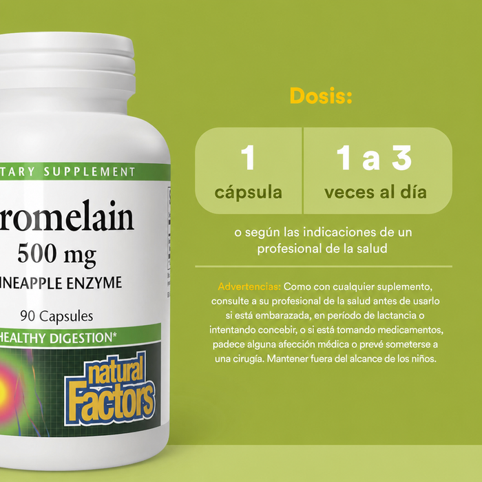 Bromelina 500 mg (90 caps), Natural Factors