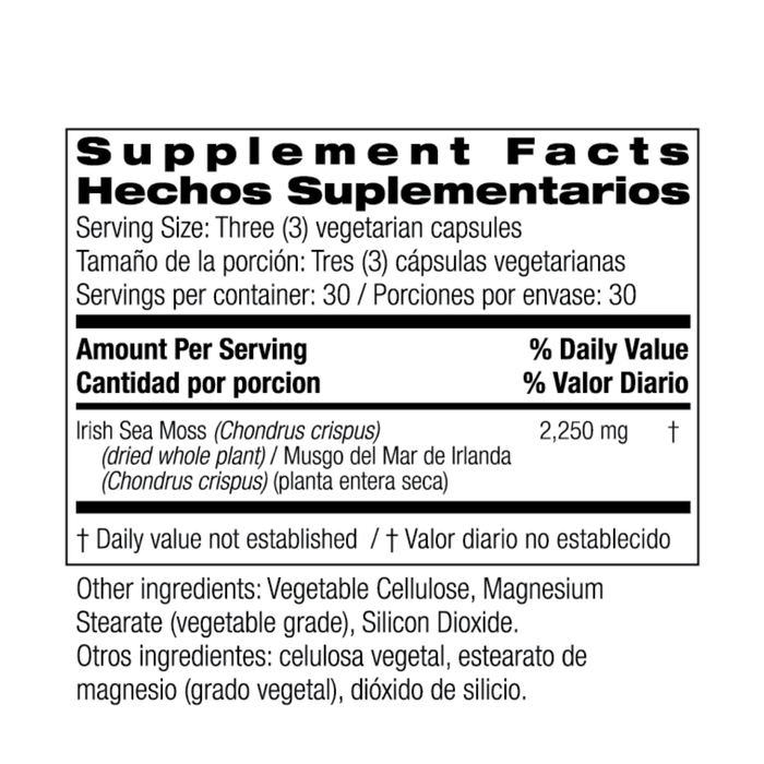 Musgo Marino Irlandés 2250 mg (90 caps), Bio Nutrition