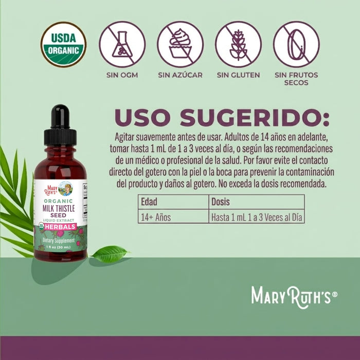 Cardo Marino Organico, Liquido 30 ml (1 fl oz), Mary Ruth's