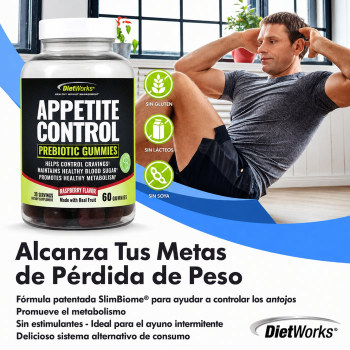 Prebiótico para Control de Apetito Sabor Frambuesa Dietworks® (60 gomitas), Windmill