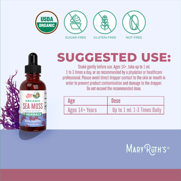 Musgo Marino Organico, Liquido (1 fl oz 30 ml), Mary Ruth's