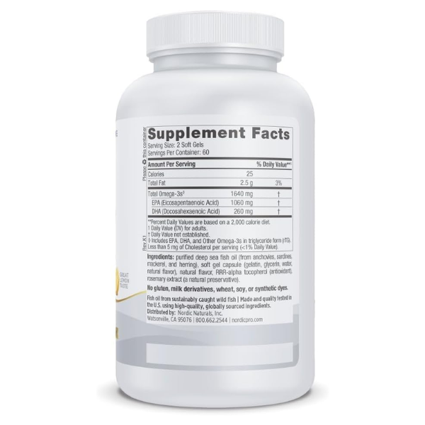 EPA 1060 mg DHA 260 mg ProEPA Xtra™ (120 softgels), Nordic Naturals
