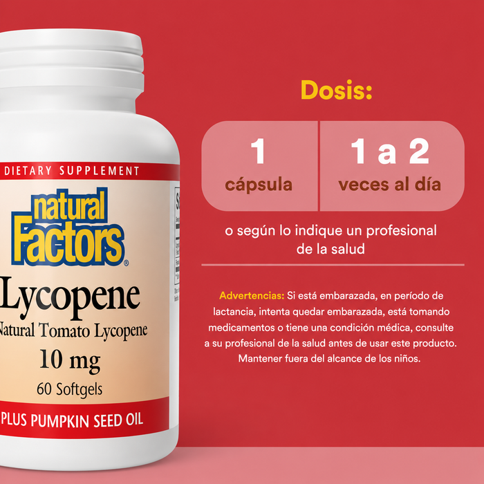 Licopeno 10 mg (60 softgels), Natural Factors