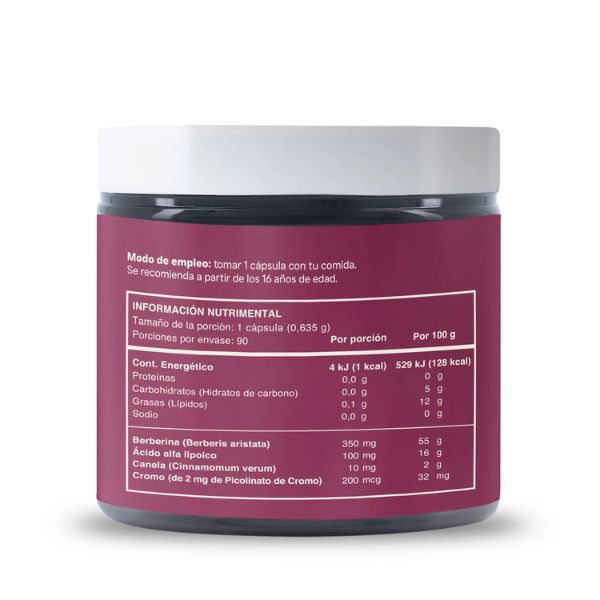 Regulación de Azúcar Berberina+ 635mg (90 caps), Reset Wellness