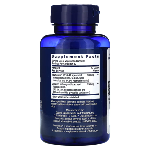 Ashwagandha Plus, Calma y Concentración (60 veg caps), Life Extension