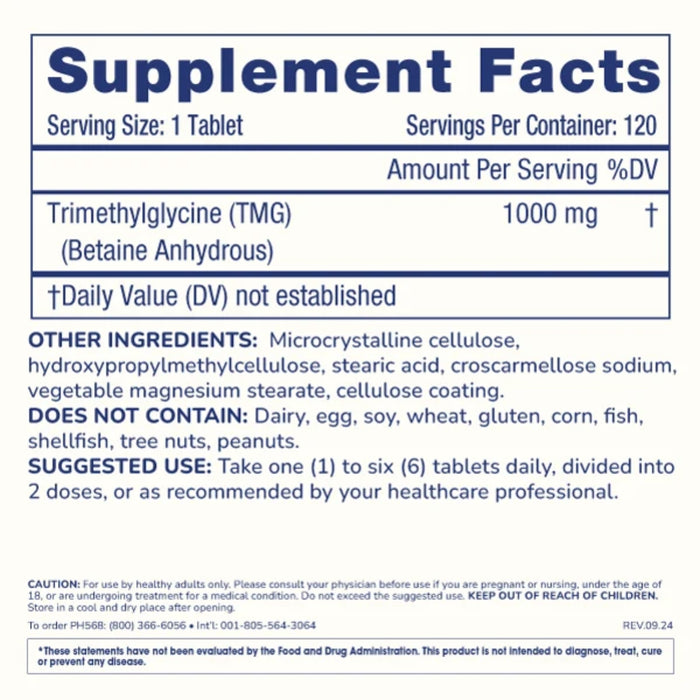 TMG Pro 1000 mg (120 tabs), Prohealth