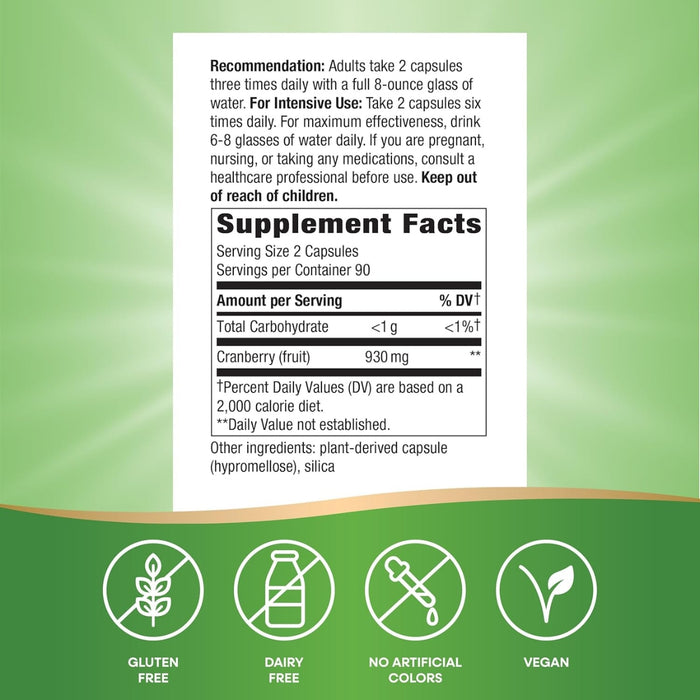 Arándano 930 mg para la Salud Urinaria (180 cápsulas vegetales) | Nature's Way