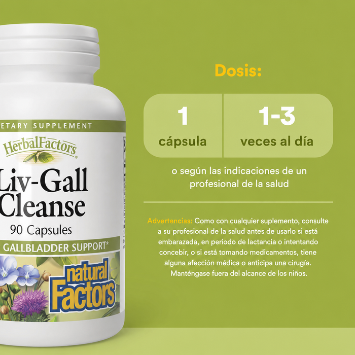 HerbalFactors® Limpieza Liv-Gall (Hígado, Vesícula Biliar) (90 caps), Natural Factors