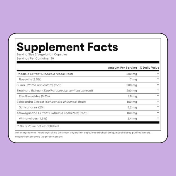 Apoyo Suprarrenal WomenSense® AdrenaSense® Adaptogenos (60 vcap), Natural Factors