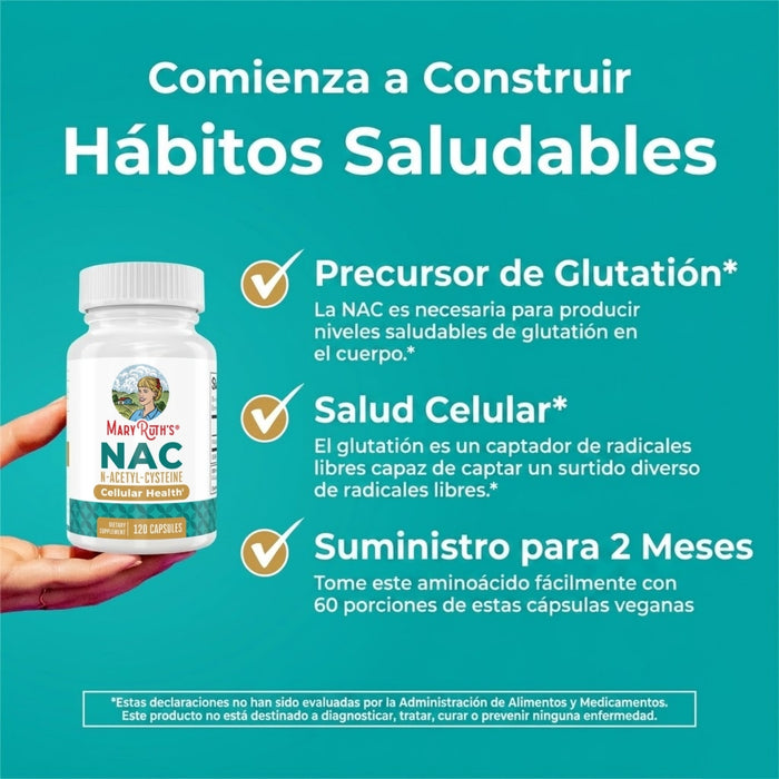 N-Acetil-Cisteína (NAC) 1000 mg (120 caps), Mary Ruth´s