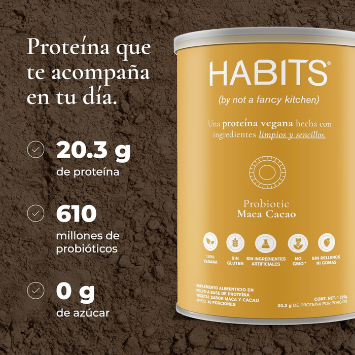 Proteína Probiótica Sabor Maca Cacao (488 g), Habits
