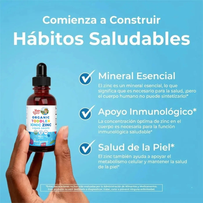 Organic Ionic Zinc Toddler Liquid Drops 2oz (60ml) Mary Ruth