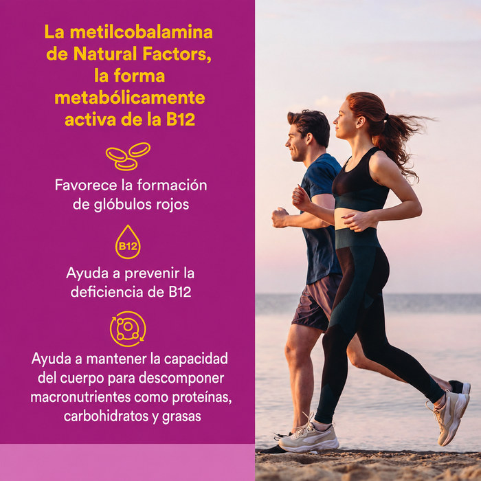 B12 Metilcobalamina 1,000 mcg Masticable (90 tabs), Natural Factors