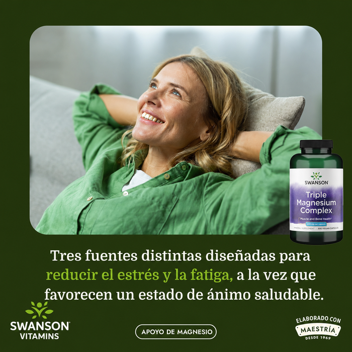 Complejo Triple de Magnesio 400mg (100 caps), Swanson