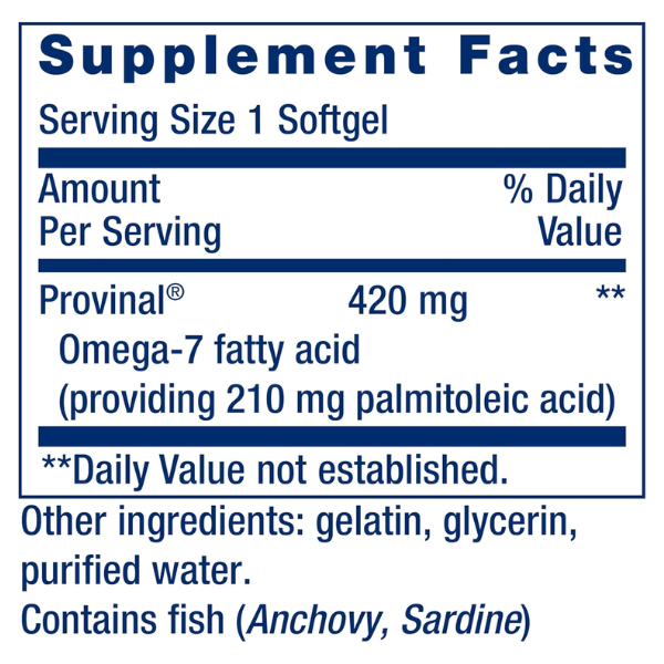 Omega-7 Purificado Provinal® (30 softgels), Life Extension