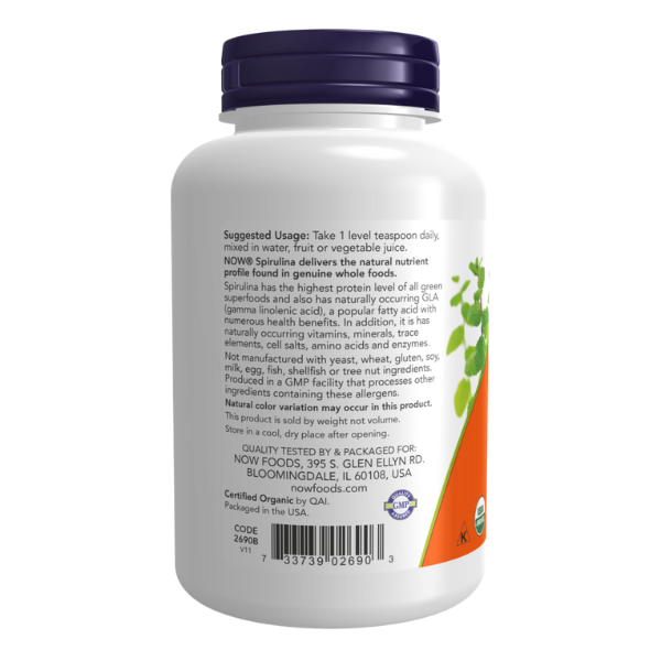 Spirulina, Organic Powder 450 gm (1lb) /Spirulina, Organic Powder