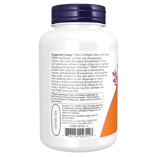 Lecitina De Girasol 1200mg (100 softgels) Libre de Soya