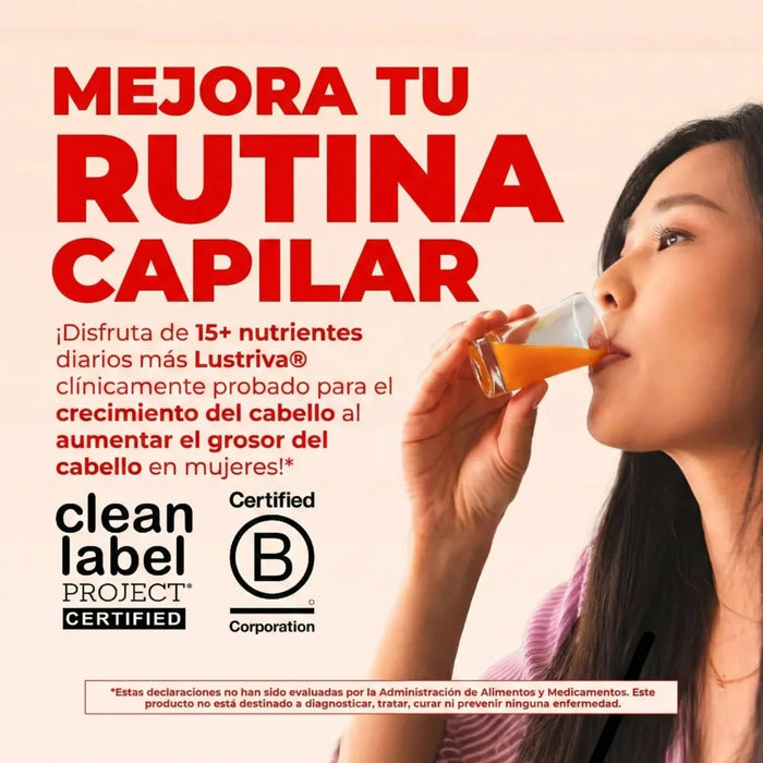 Multivitaminico Matutino + Crecimiento del Cabello Sabor Durazno-Mango, Liquido 450 ml (15.22 fl oz), Mary Ruth´s