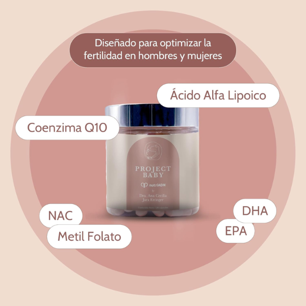 Apoyo a la Fertilidad Unisex, Baby Proyect (120 caps), NutriADN