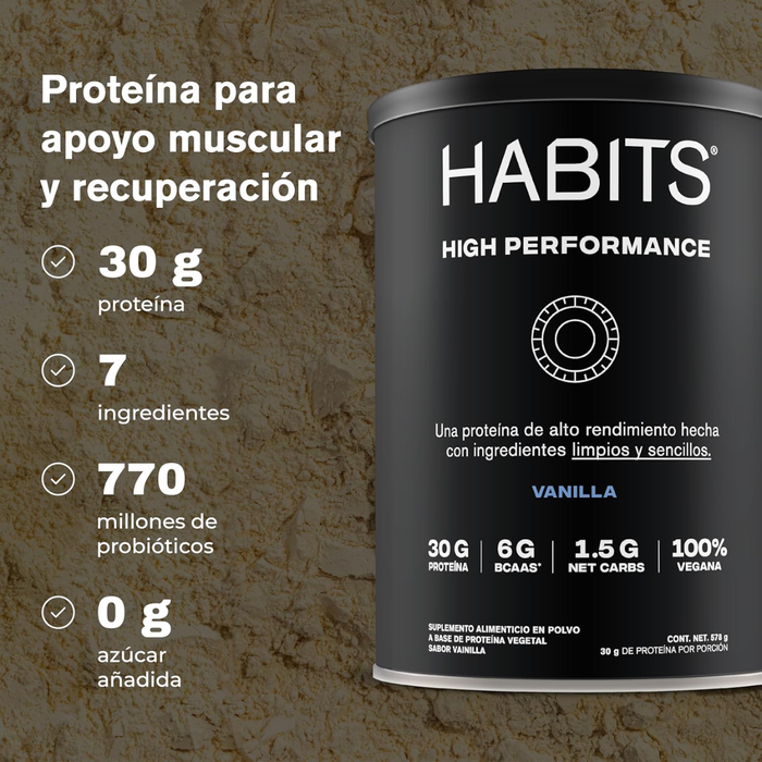 Proteína de Alto Rendimiento Sabor Vainilla (1078 g), Habits