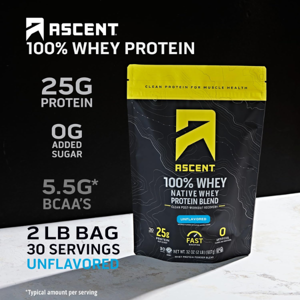 Proteína de Whey Sin Sabor (2 lb 907 g), Ascent
