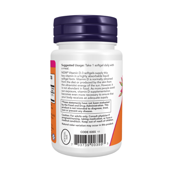 Now - Vitamina D3 2000 IU (30 softgels)