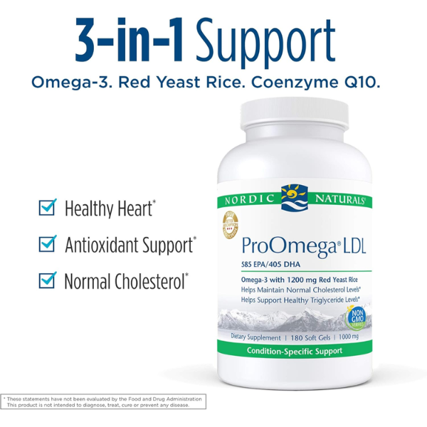 Pro-Omega® LDL EPA 585 mg DHA 405 mg (180 softgels), Nordic Naturals
