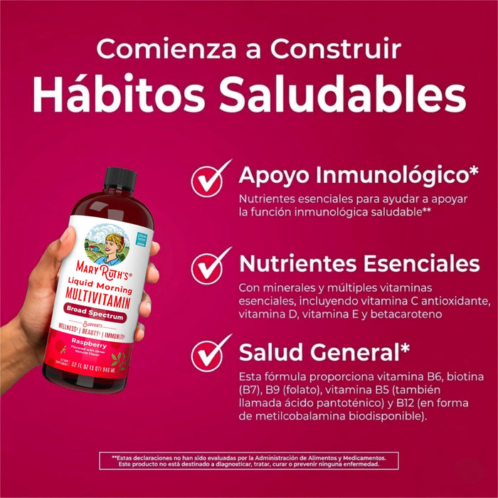 Kit #21 Multivitamínico Matutino Sabor Frambuesa (887 ml), MaryRuth's