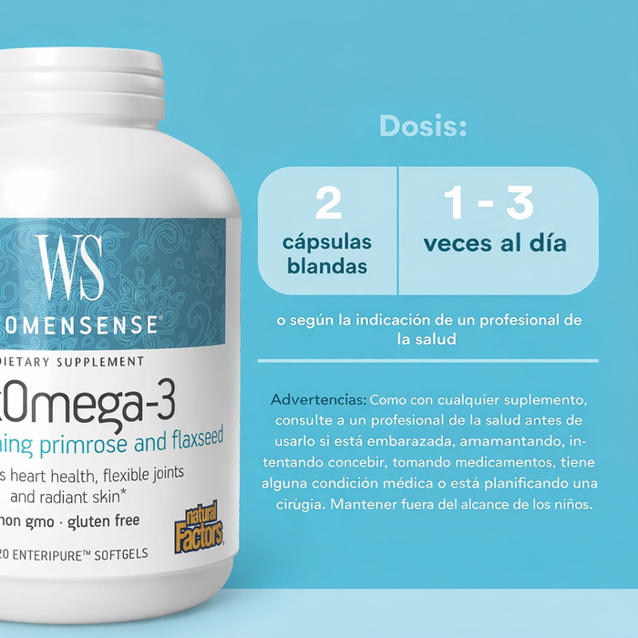 RxOmega-3 WomenSense® Flaxseed Enteripure® (120 softgels), Natural Factors