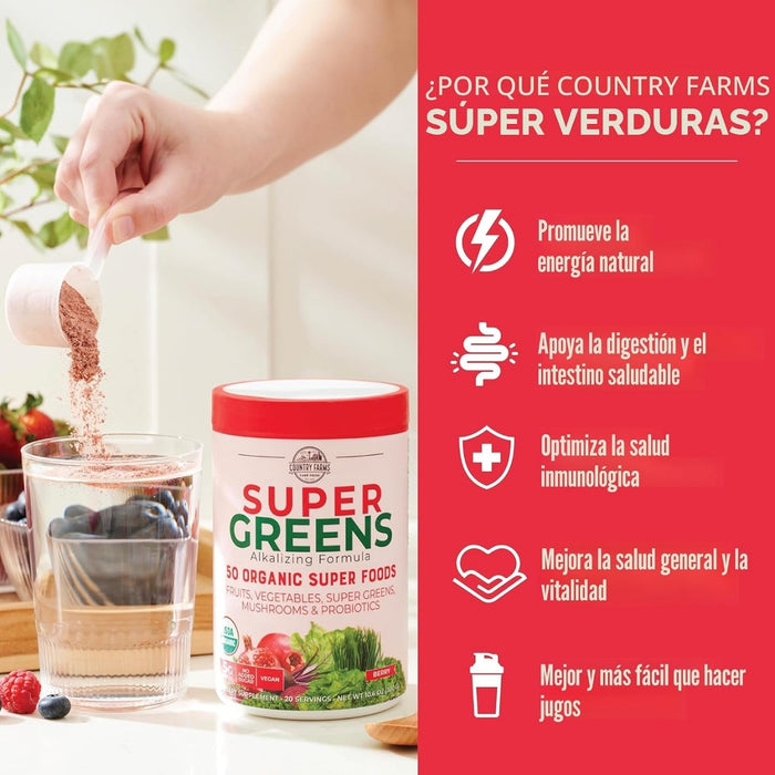 Apoyo Inmunológico Super Greens Country Farms® (300 g), Windmill