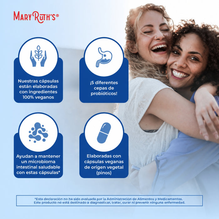 3 en 1 Salud Intestinal Completa, Prebiotico Probiotico y Postbiotico (60 capsules), Mary Ruth's