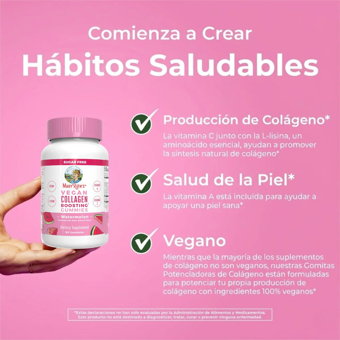 Potenciadoras de Colágeno Sabor Sandia (90 gomitas), MaryRuth's