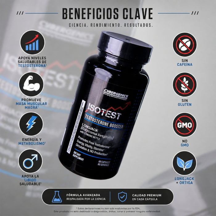 Apoyo a Testosterona ISOTEST Cybergenics® (60 caps), Windmill