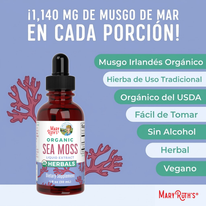 Musgo Marino Orgánico, Liquido 30 ml (1 fl oz), MaryRuth's