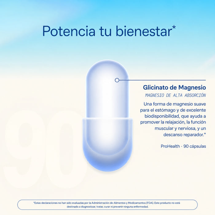 Glicinato de Magnesio (90 caps), Prohealth