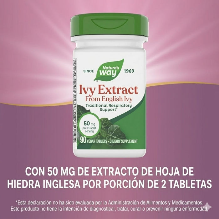 Extracto de Hiedra 50 mg (90 veg tabs), Nature's Way