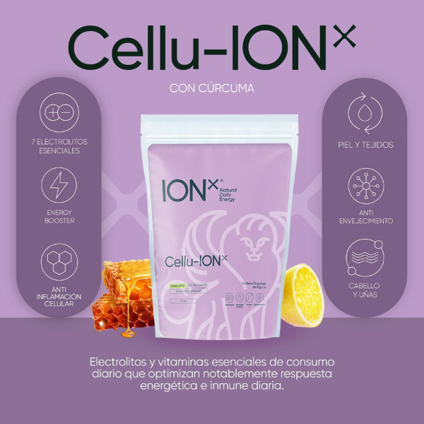 Electrolitos Cellu ion To Go Sabor Limón y Miel (150 g), ION X