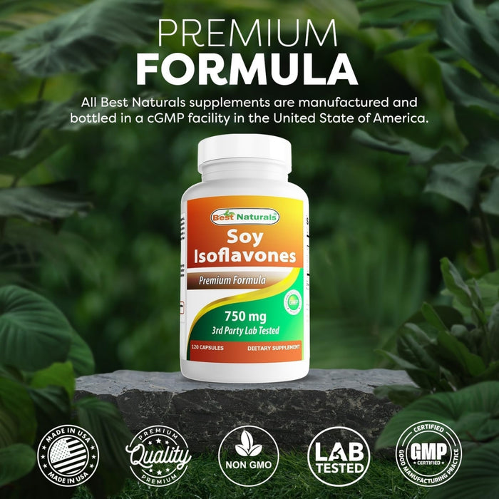Isoflavonas de Soya 750 mg (120 caps), Best Naturals