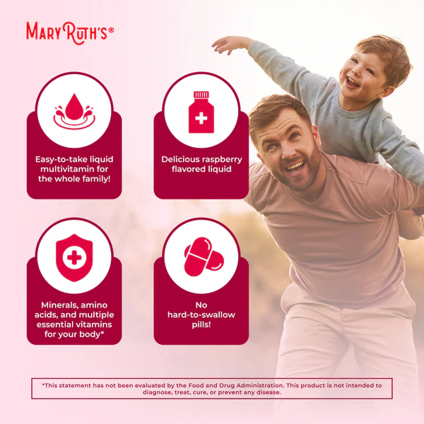 Multivitaminico Matutino Sabor Frambuesa, Liquido (30 fl oz 887 ml), Mary Ruth's