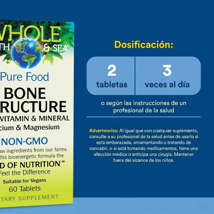 Multivitamínico y Mineral para la Estructura Ósea Whole Earth & Sea® (60 tabs), Natural Factors