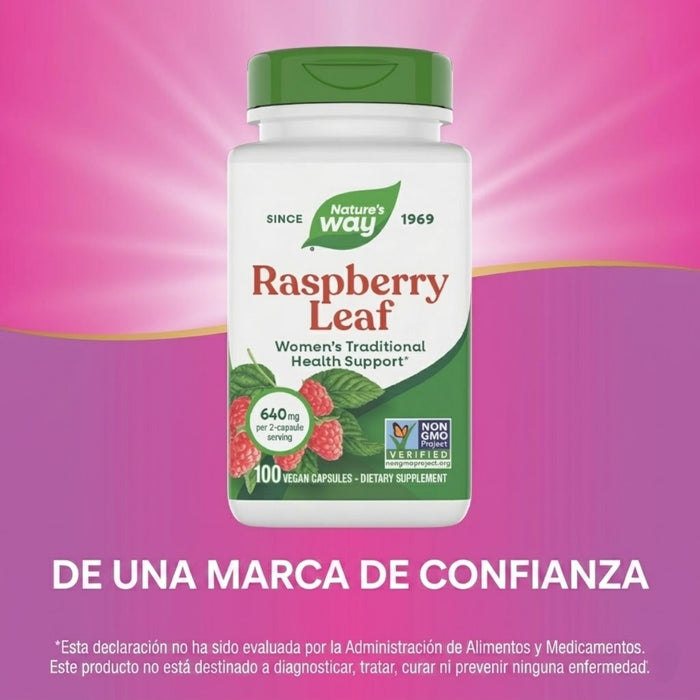 Hoja de Frambuesa 640 mg Salud Femenina (100 veg caps), Nature's Way