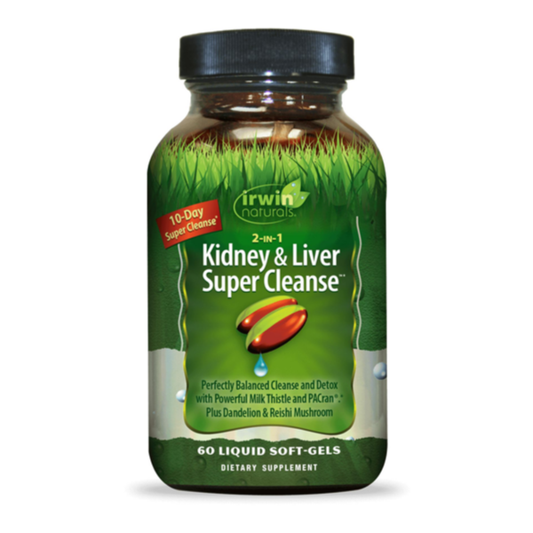 Super Limpieza de Riñones e Higado 2 en 1 (60 softgels), Irwin Naturals