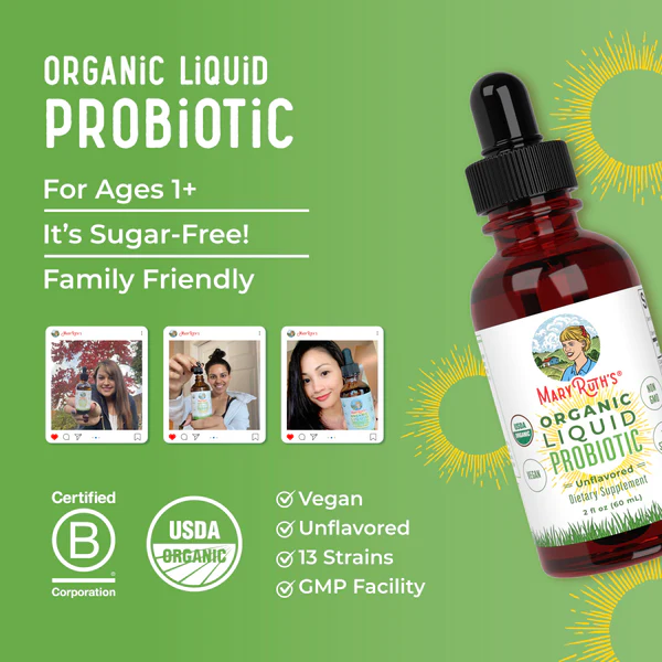 Probiotico Organico, Liquido (2 fl oz 60 ml), Mary Ruth's