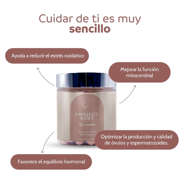 Apoyo a la Fertilidad Unisex, Baby Proyect (120 caps), NutriADN