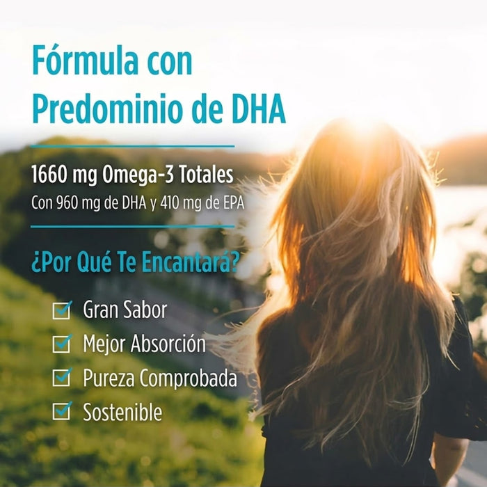 DHA Xtra Sabor Fresa 1660mg (60 sofgtels), Nordic Naturals