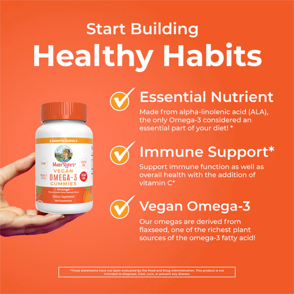 Omega-3 Vegano Sabor Naranja (60 gomitas), Mary Ruth's