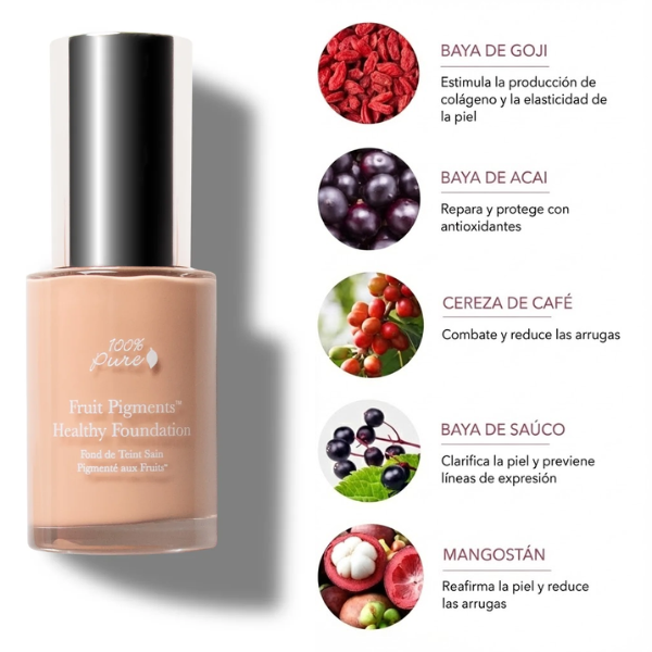 Base de Maquillaje Fruit Pigmented® Sand (1 fl oz 30 ml), 100% Pure