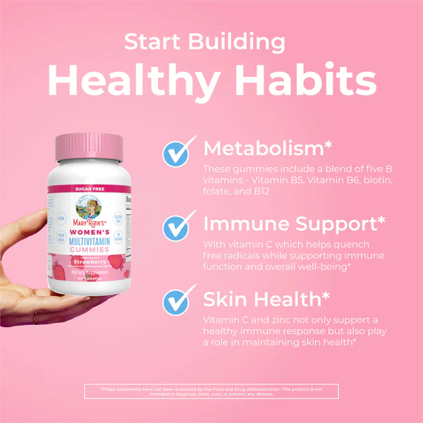 Multivitaminico Para Mujeres Sabor Fresa (60 gomitas), Mary Ruth´s