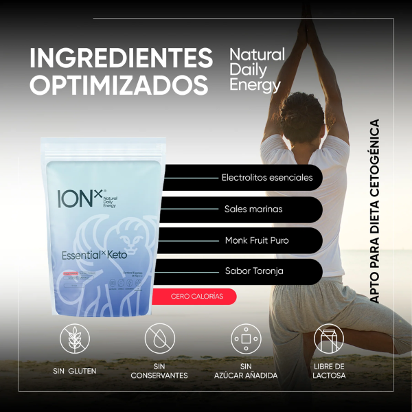 Electrolitos Essential Keto To Go Sabor Toronja (150 g), ION X