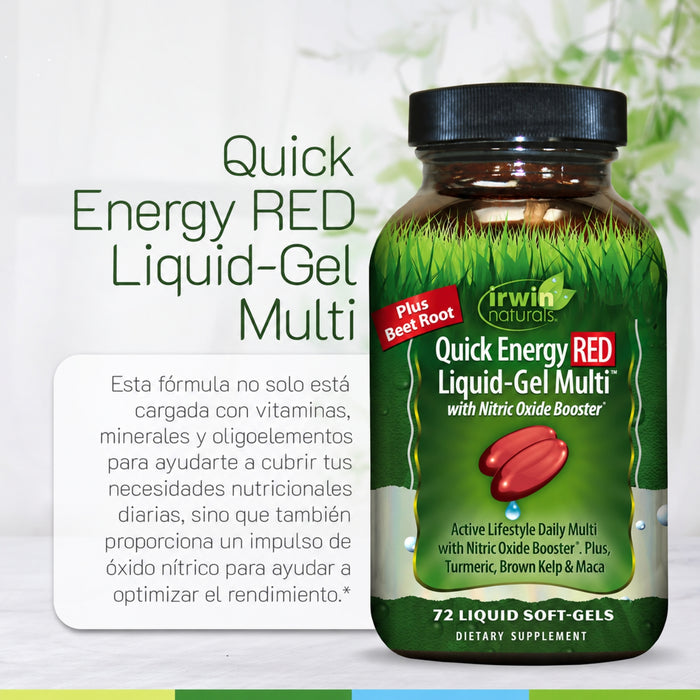 Kit #1 Multivitaminico Quick Energy Red + Quemador de Grasa Abdominal Almacenada, Irwin Naturals